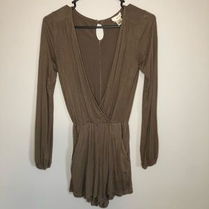 Tan Long Sleeved Romper